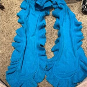 Blue Ruffled Women's Scarf